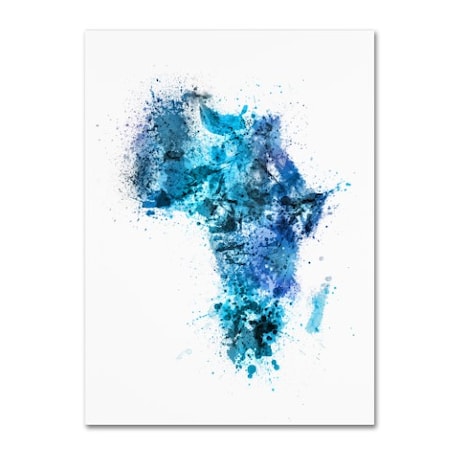 Michael Tompsett 'Paint Splashes Map Of Africa' Canvas Art,18x24